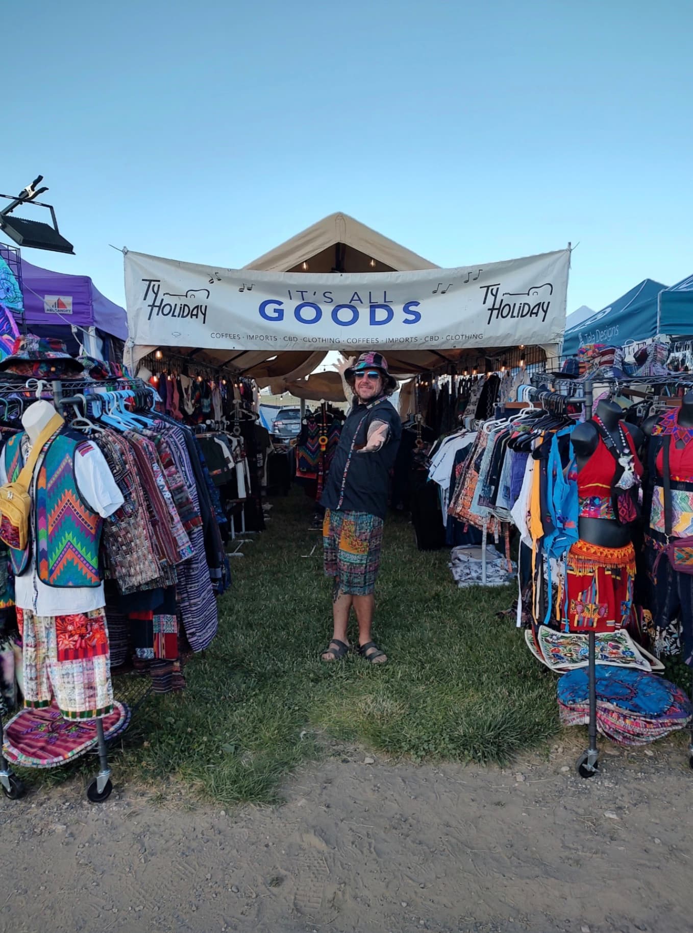 Ty among the collection of handcrafted textiles